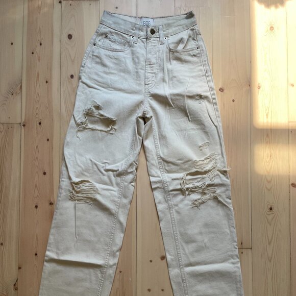 Urban Outfitters BDG beige high-rise baggy jeans size 24 - Picture 1 of 2